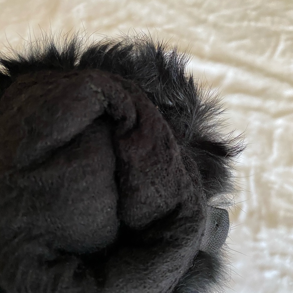 Leather gloves with faux fur - Picture 3 of 3